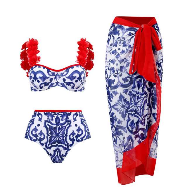 Vintage 3pcs swimsuit dress set