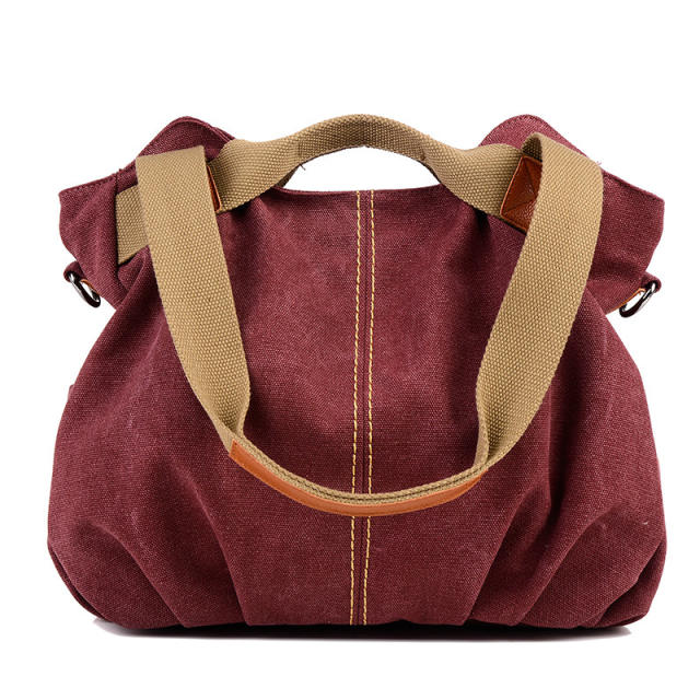 Korean fashion plain color canvas tote bag