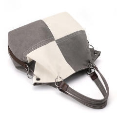 Korean fashion color matching canvas tote bag