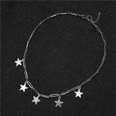 Hiphop star charm stainless steel choker necklace