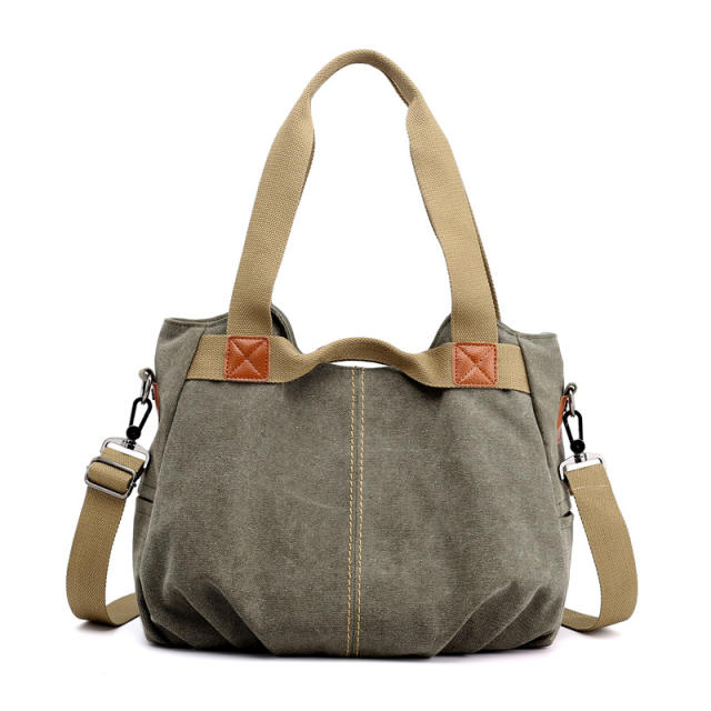 Korean fashion plain color canvas tote bag