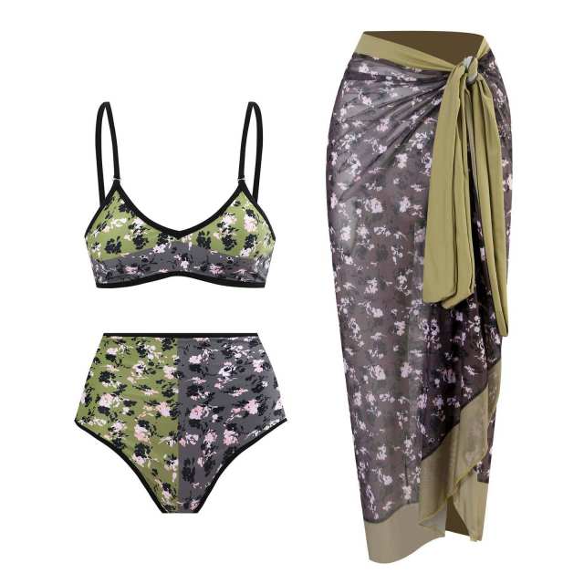 Vintage 3pcs swimsuit dress set