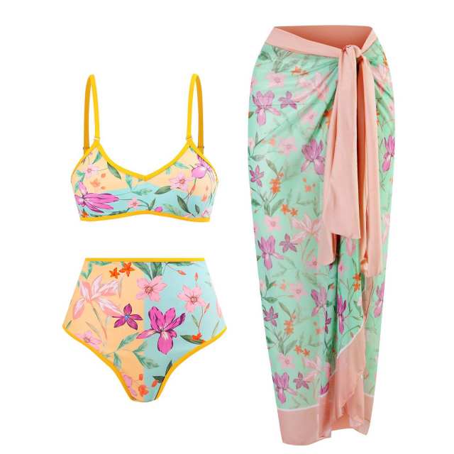 Vintage 3pcs swimsuit dress set