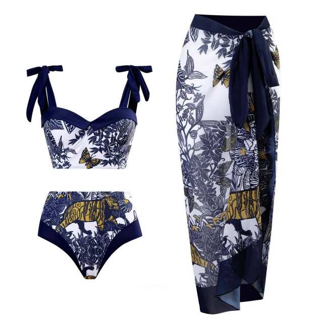 Vintage 3pcs swimsuit dress set