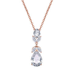 Eleagnt cubic zircon drop diamond necklace