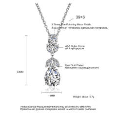 Eleagnt cubic zircon drop diamond necklace