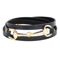 Concise three layer leather bangle