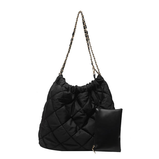 Korean fashion large capacity qulited tote bag
