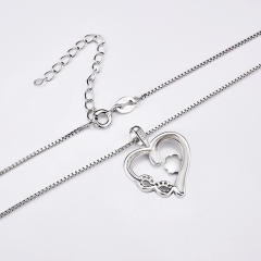 Sterling silver pet paw diamond infinity love pendant necklace