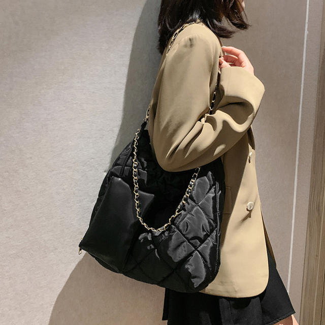 Korean fashion large capacity qulited tote bag