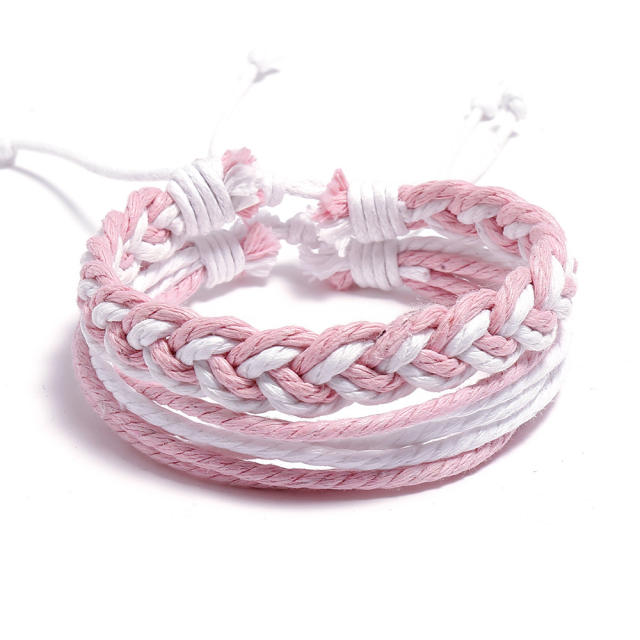 Boho colorful string friendship bracelet