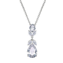 Eleagnt cubic zircon drop diamond necklace
