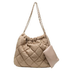 Korean fashion large capacity qulited tote bag