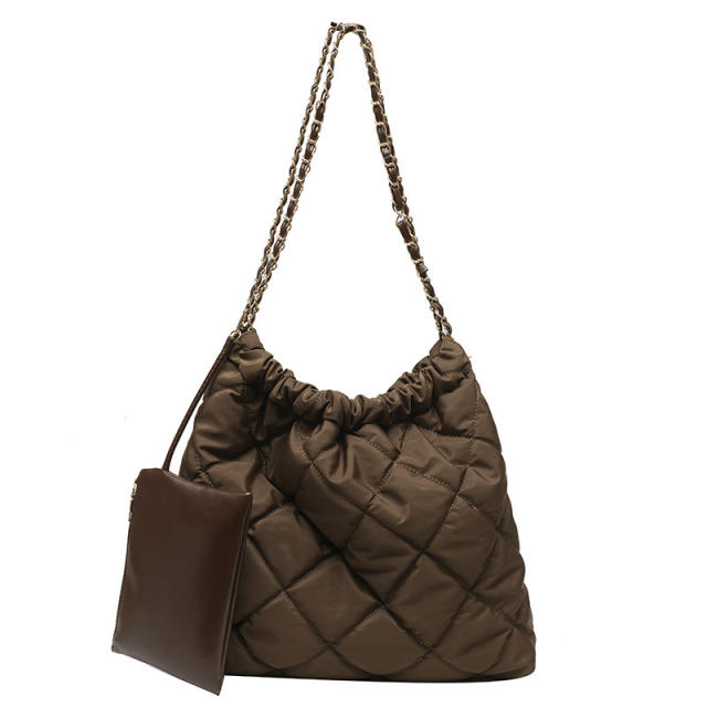 Korean fashion large capacity qulited tote bag