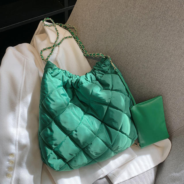 Korean fashion large capacity qulited tote bag