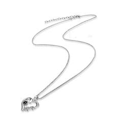 Sterling silver pet paw diamond infinity love pendant necklace