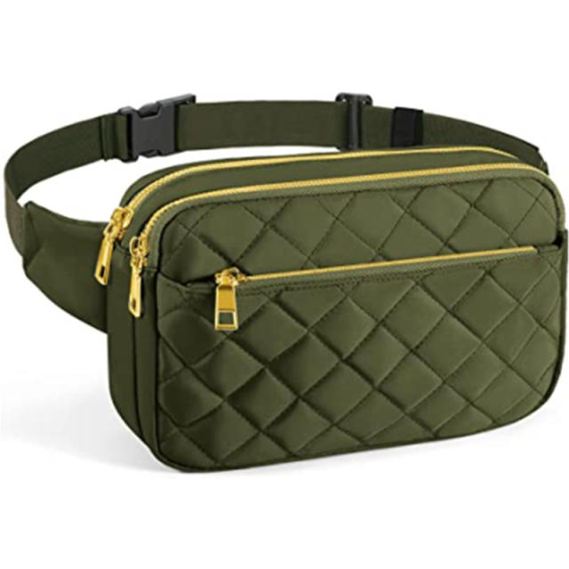 Amazon hot sale plain color quilted fanny pack wasit bag