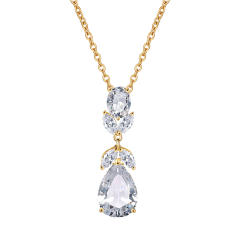 Eleagnt cubic zircon drop diamond necklace