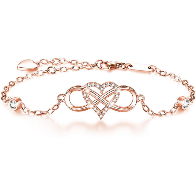 Sterling silver infinity love bracelet