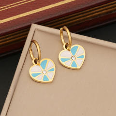 Popular enamel heart charm stainless steel jewelry set