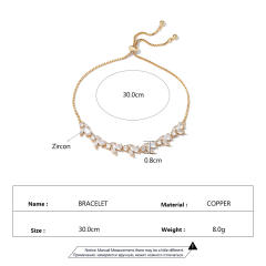 AAA cubic zircon copper slide bracelet