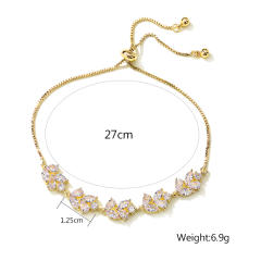 Elegant cubic zircon copper slide bracelet