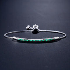 Delicate cubic zircon copper slide bracelet