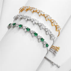 AAA cubic zircon copper slide bracelet