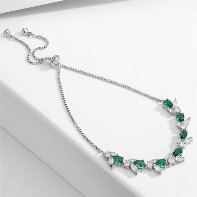 AAA cubic zircon copper slide bracelet