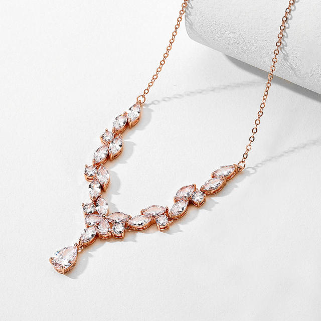 AAA occident fashion cubic zircon copper necklace