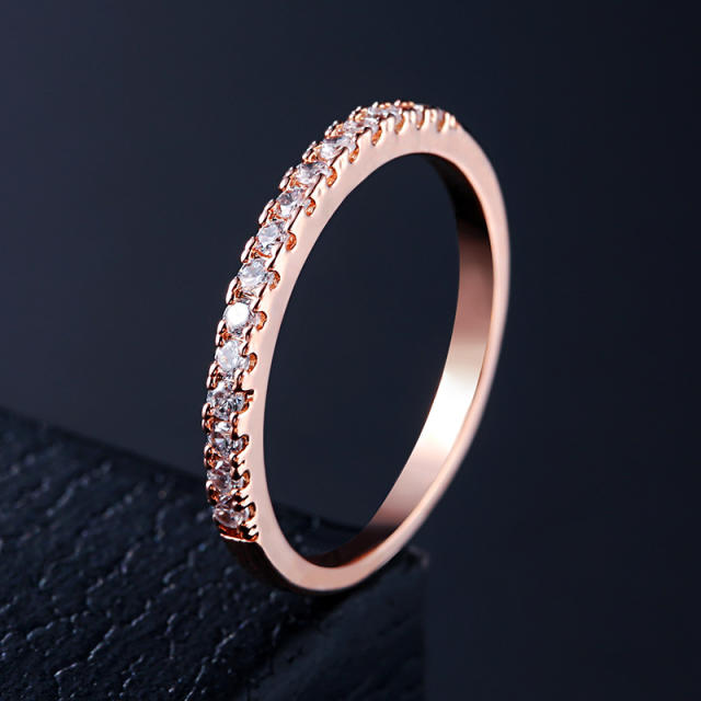 Delicate cubic zircon copper slide bracelet
