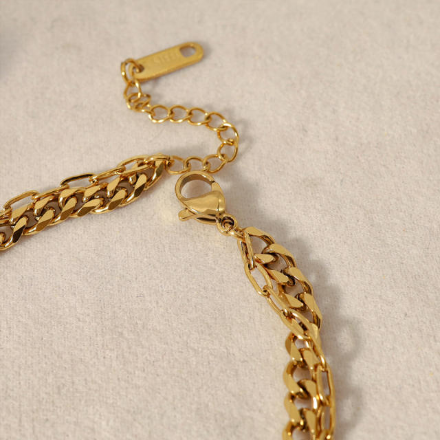 Hiphop cross charm stainless steel chain bracelet