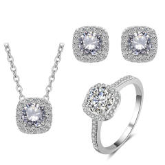 AAA cubic zircon copper diamond jewelry set