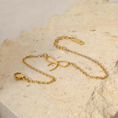 Sweet hollow bow stainless steel bracelet