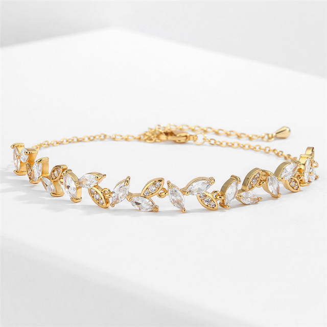 AAA cubic zircon copper slide bracelet