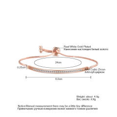 Delicate cubic zircon copper slide bracelet