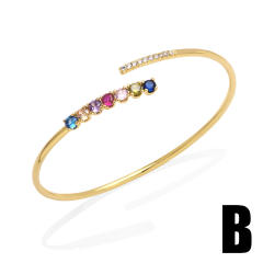 INS trend drop shape cubic zircon gold plated copper bangle