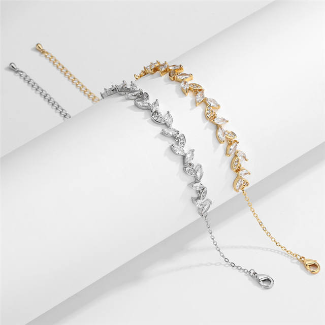 AAA cubic zircon copper slide bracelet