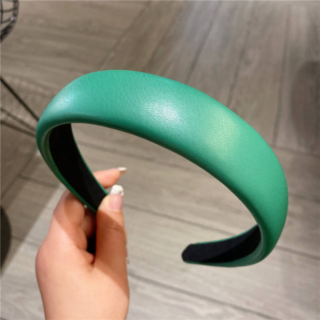 Vintage pu leather padded headband