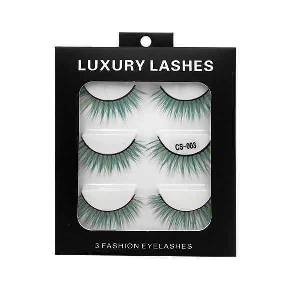 3pair colorful false eyelashes