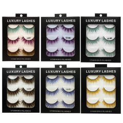 3pair colorful false eyelashes