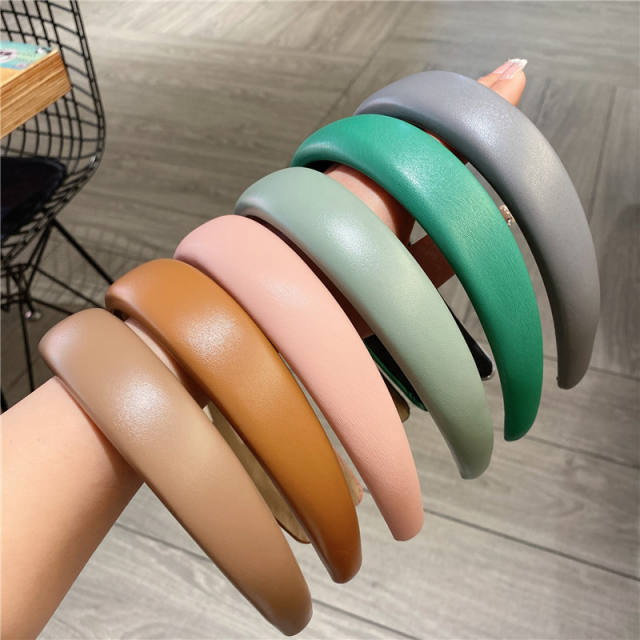 Vintage pu leather padded headband