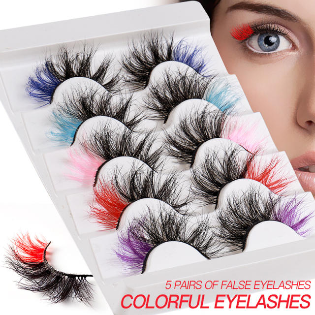 5 pair colorful false eyelashes