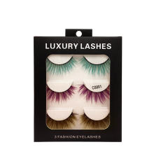 3pair colorful false eyelashes