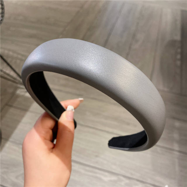Vintage pu leather padded headband