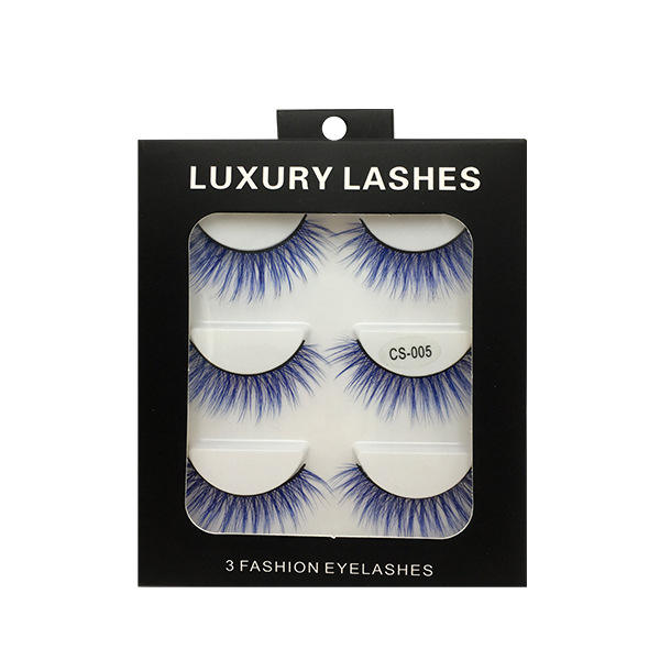 3pair colorful false eyelashes