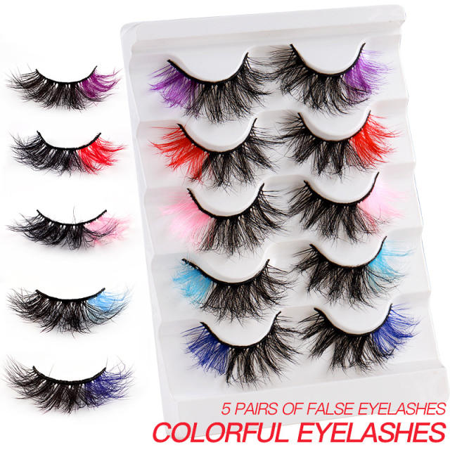 5 pair colorful false eyelashes