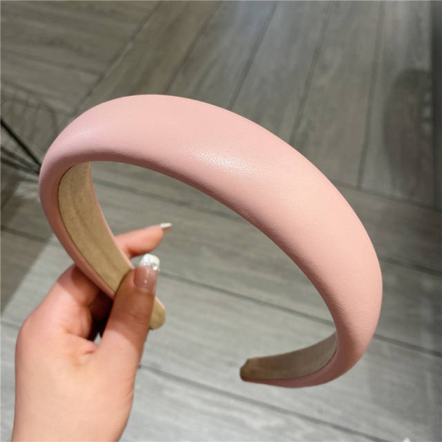 Vintage pu leather padded headband