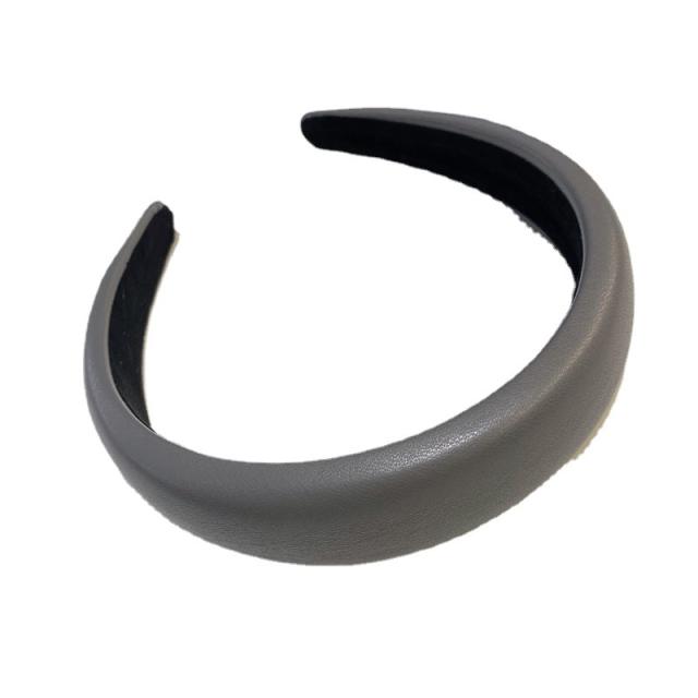 Vintage pu leather padded headband