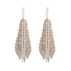 Luxury pave setting rhinestone leaf shape earrings